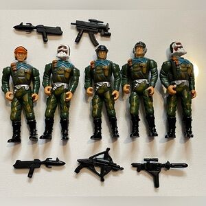 5 Desert Defender Action Figures (SGI, Sungold MFG. CO) 1980s. G.I Joe Toys 4”